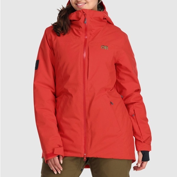 $329 NWT Outdoor Research Women’s Snowcrew Jacket Coat Cranberry Red - Picture 2 of 4